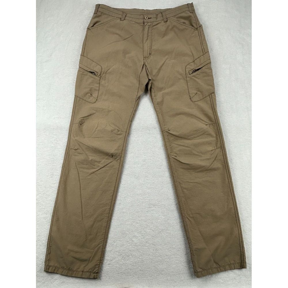 Woolrich Utility Pant Men‎ 34x33 Tan Beige Lightweight Nylon Blend Zip Hiking